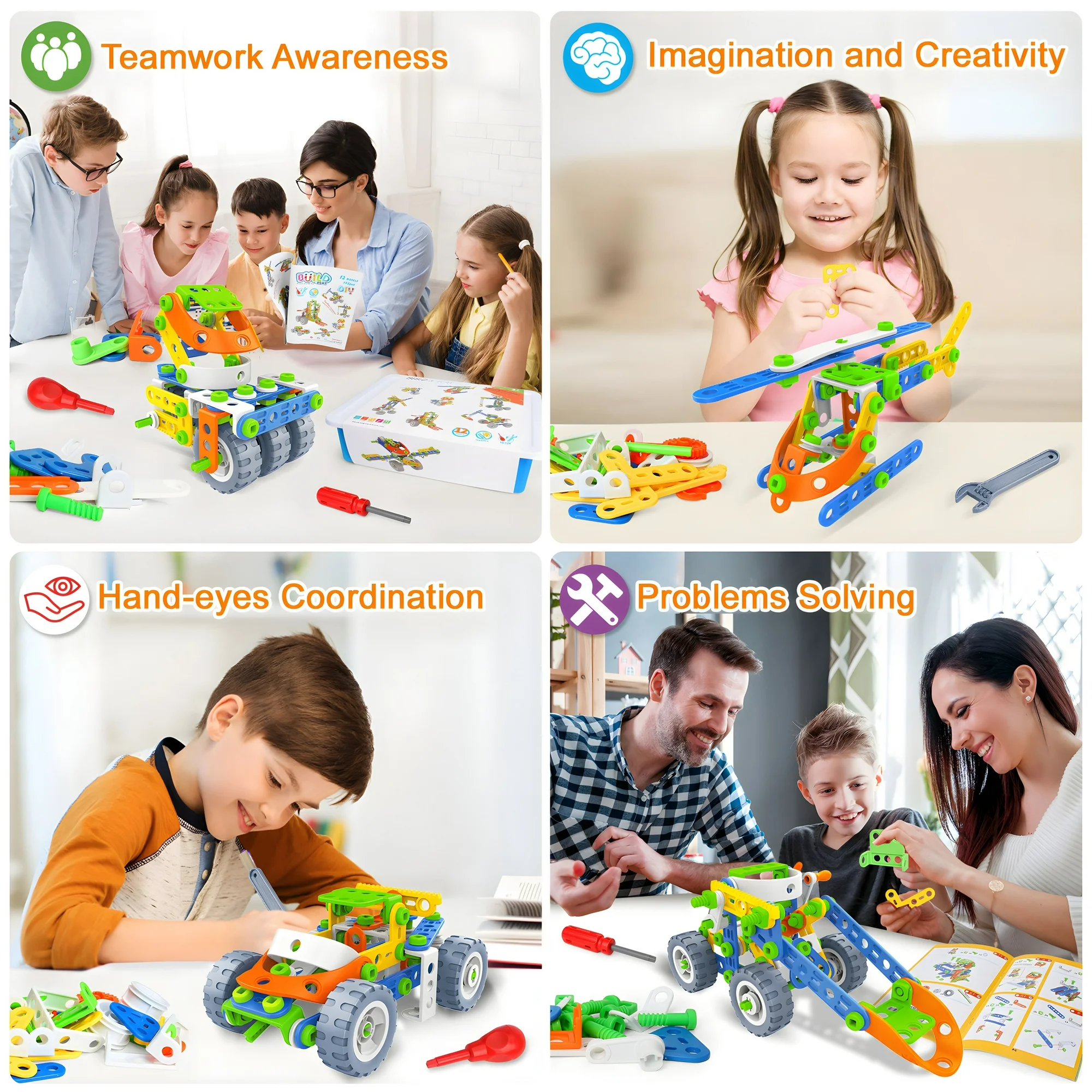 MOONTOY 12 in 1 STEM Toys for 4 5 6 7 8+ Year Old Boy Gifts, 152 PCS Educational Building Toy for Kids Ages 4-8 5-7 8-12, Building Blocks Stem Kits Activities Construction Toy for Boys Birthday Gifts