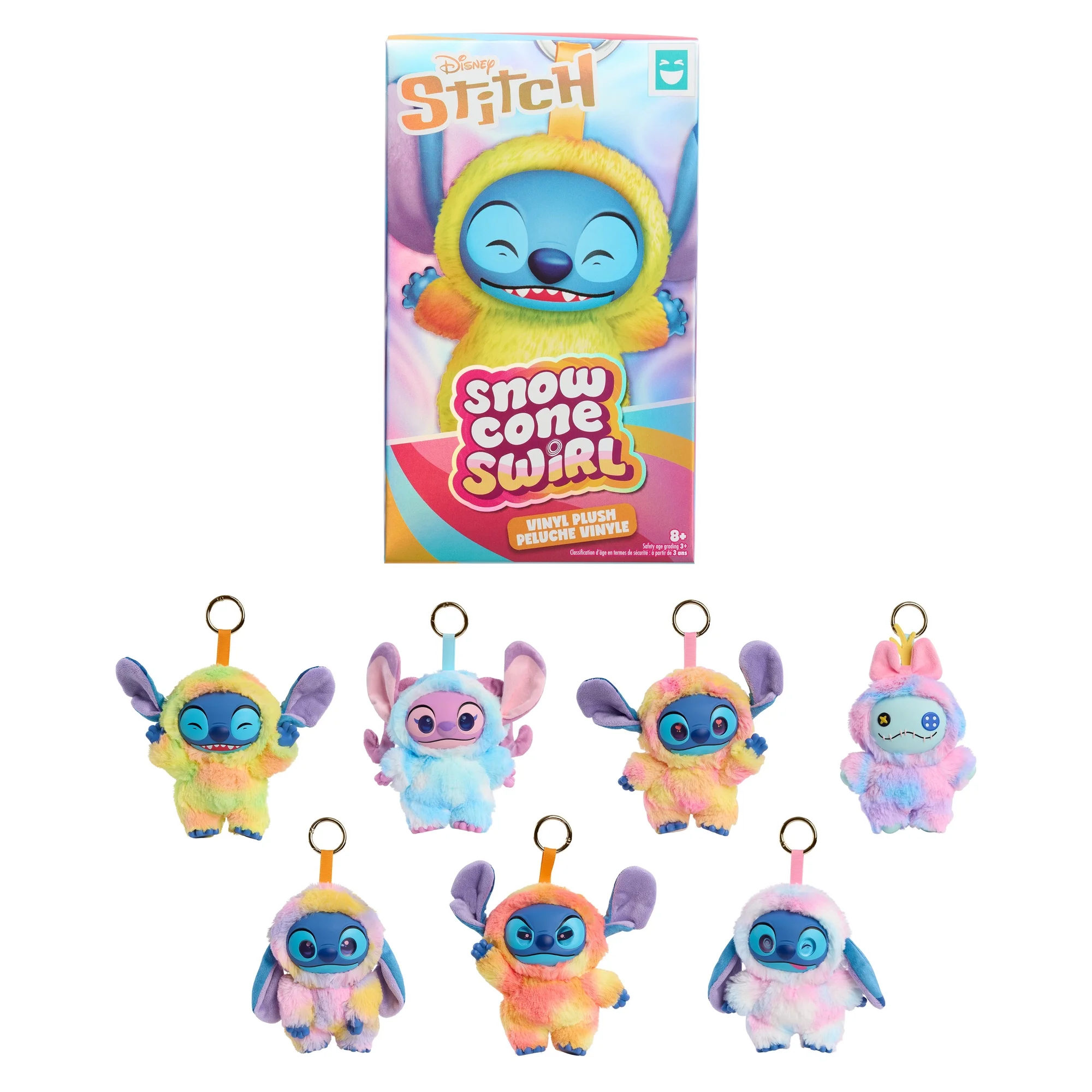 HAPPY HAUL Disney Stitch Snow Cone Swirl Vinyl-Face Plush Blind Box Collectible Toy, Vinyl-Faced Plush Clip-On Surprise, 5-Inch Stuffed Toy, Short-Run Drop, Ages 8 and up