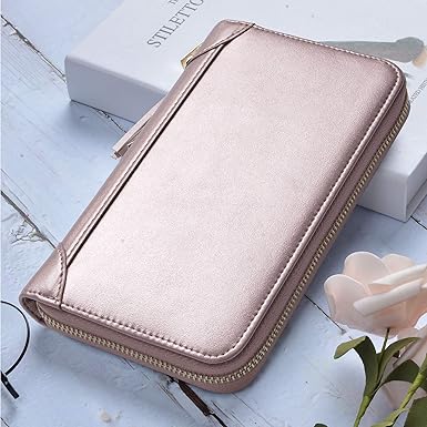 Easyoulife Credit Card Holder Wallet Womens Zipper Leather Case Purse RFID Blocking