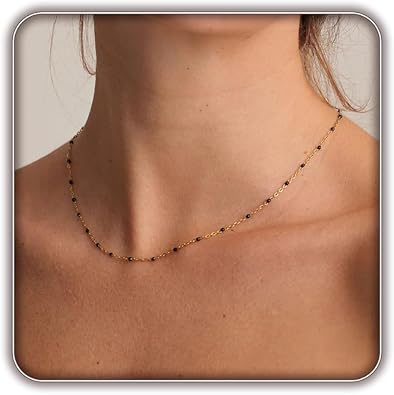 Gold Necklaces for Women Trendy, 14K Gold Plated Dainty Lip Chain Simple Choker Hypoallergenic Waterproof Boho Necklace Fashion Accessories Women Jewelry for Her