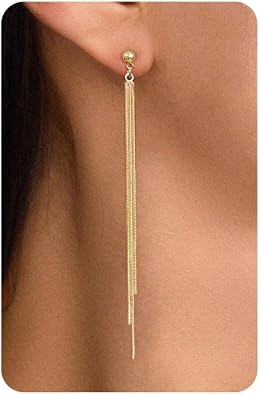 Dangle Earrings for Women - 14K Gold/White Gold/Rose Gold Plated/Black Butterfly Heart Star Heart Chain Long Tassel Cubic Zirconia CZ Dangle Earrings