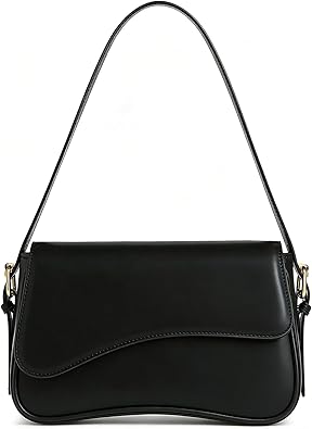 Amszke Shoulder Bag for Women Y2K Crossbody Purse PU Leather Underarm Handbag 2 Adjustable Strap for Daily Commute Travel