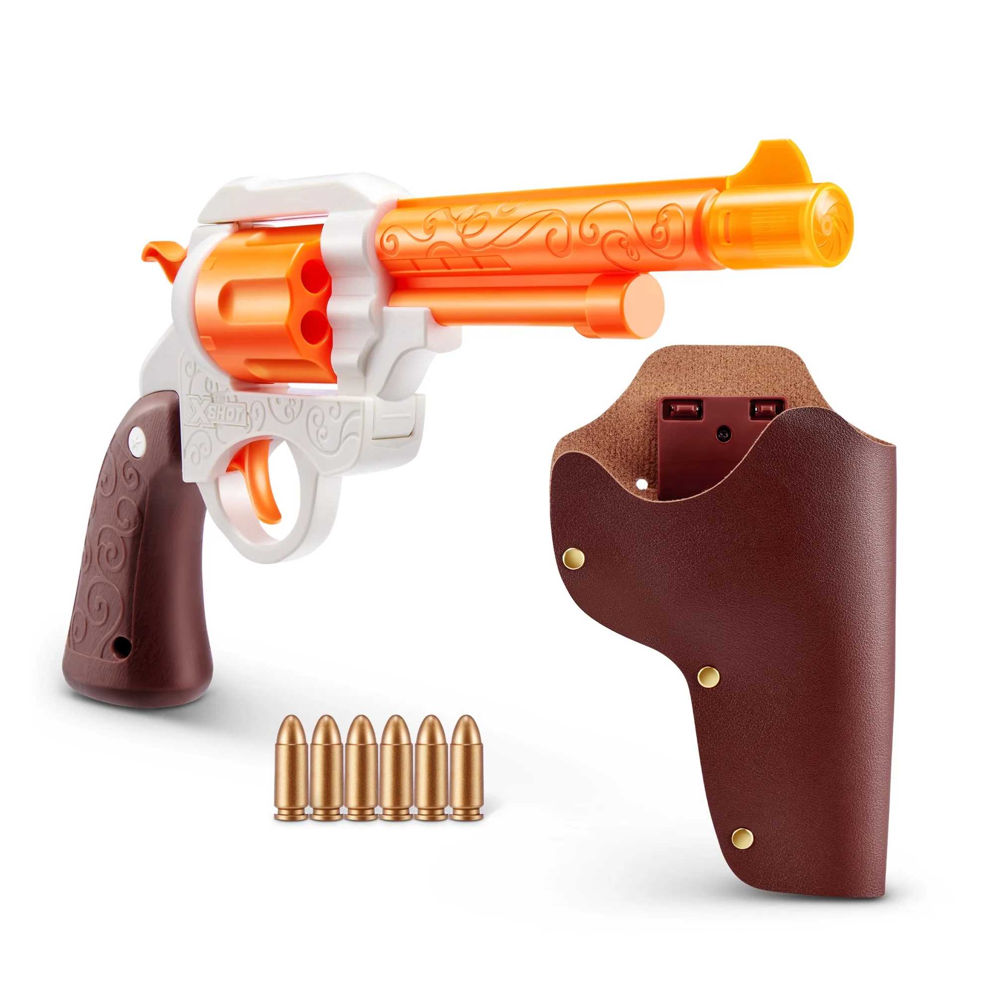 XSHOT Role Play Cowboy by ZURU – Western Blaster Role Play Kit with LED Barrel, 6 Rounds, Holster, Outdoor Toy for Kids Ages 3+, Teens & Adults