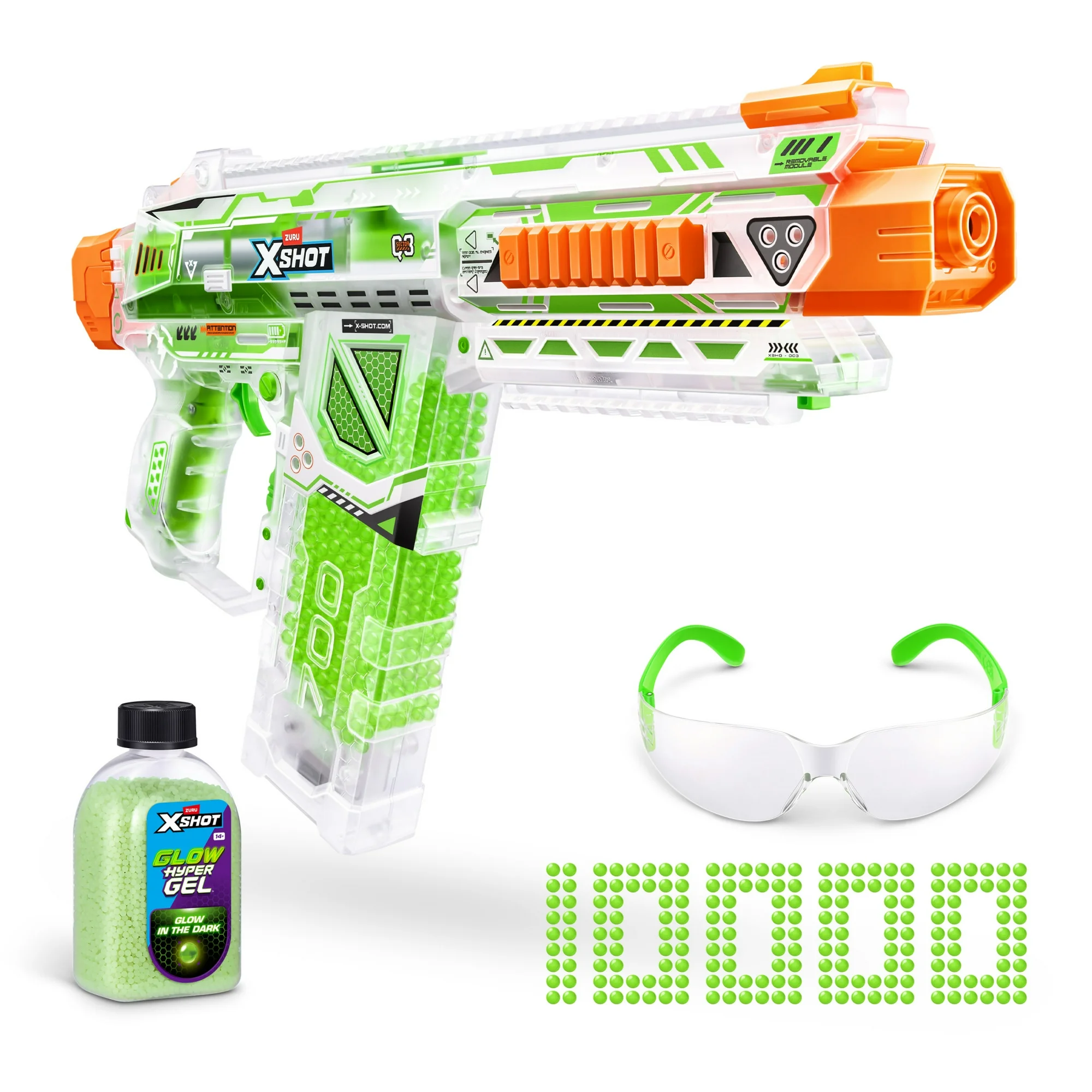 XSHOT Hyper Gel Glow Nightmare Blaster (10,000 Pellets) Outdoor Glow Blaster by ZURU for Ages 14+