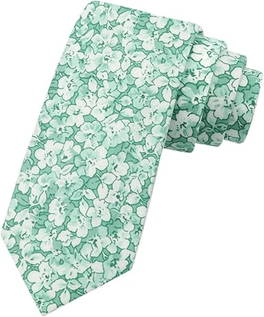 Floral Ties for Men 2.56'' Men's Skinny Tie Mens Cotton Necktie for Groom Groomsmen Shirt Tuxedo Wedding Party Dance Business