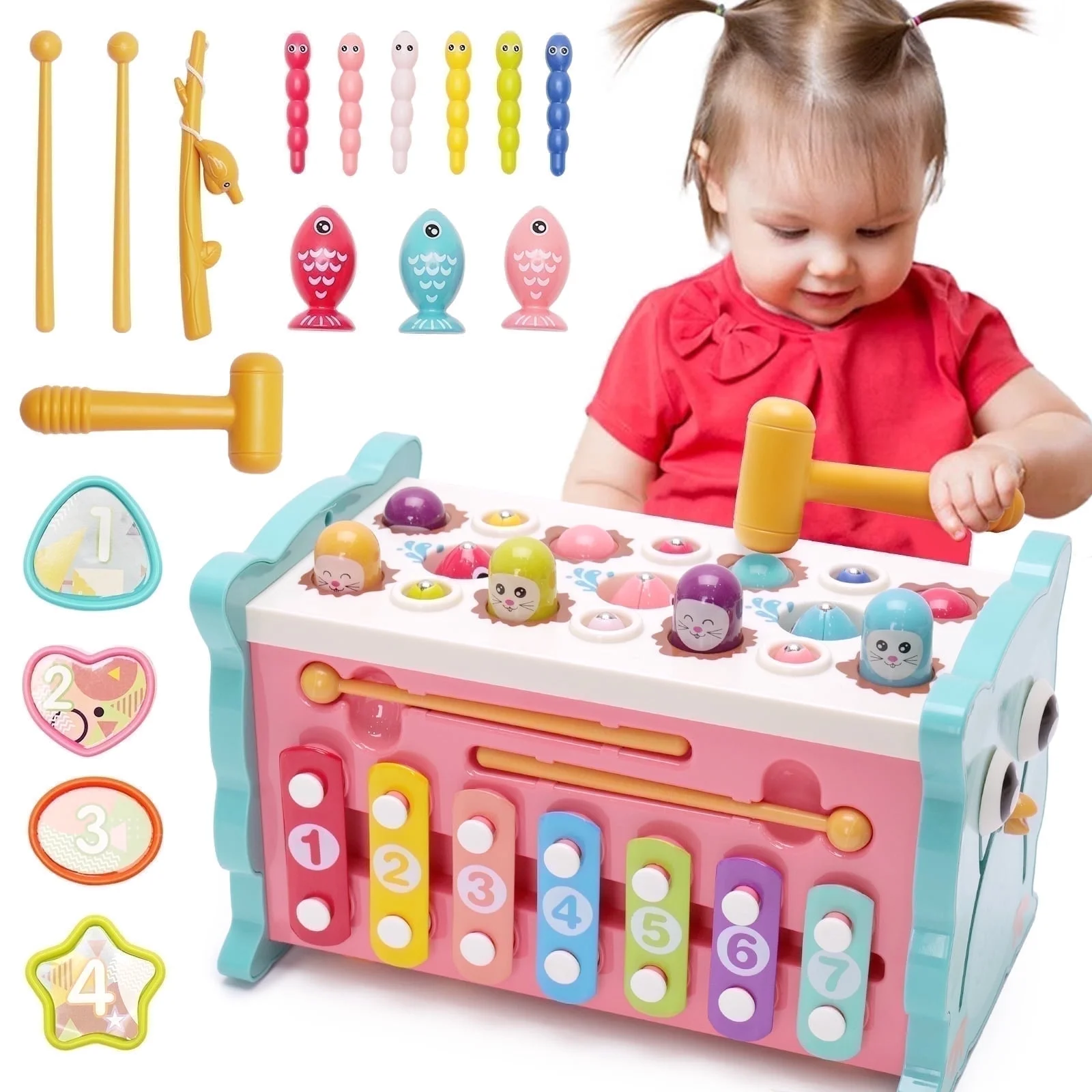 ORFELD Montessori Learning Toys 8 in 1 Baby Sensory Toys Toddler Educational Gifts for Kids 1- 3Y Boys & Girls