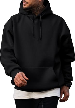 JMIERR Mens Casual Cotton Hooded Collar Drawstring Hoodies Pullover Sweatshirts Casual Long Sleeve Shirts