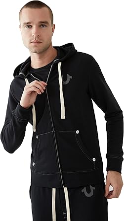 True Religion Men’s Buddha Logo Zip Hoodie – Hoodies for Men, Men’s Fashion Hoodies & Sweatshirts