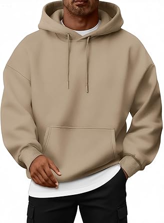EFAN Mens Oversized Hoodies Fall Sweatshirt Winter Fleece Hooded Collar Drawstring Pullover With Pockets