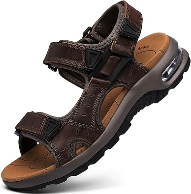 ziitop Men's Athletic Sandals Adjustable Straps Arch Support Air Cushion Durable Hiking Outdoor Non-slip Sandals for Casual Walking