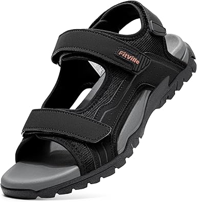 FitVille Men's Wide Sandals Orthopedic Athletic Sandals with Arch Support Comfortable Lightweight Walking Sandals for Outdoor Hiking Beach Travel