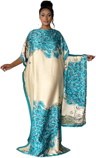 Kaftan Dresses+Scarf for Women Plus Size Bathing Suit Cover up Caftan Maxi Beach Dresses