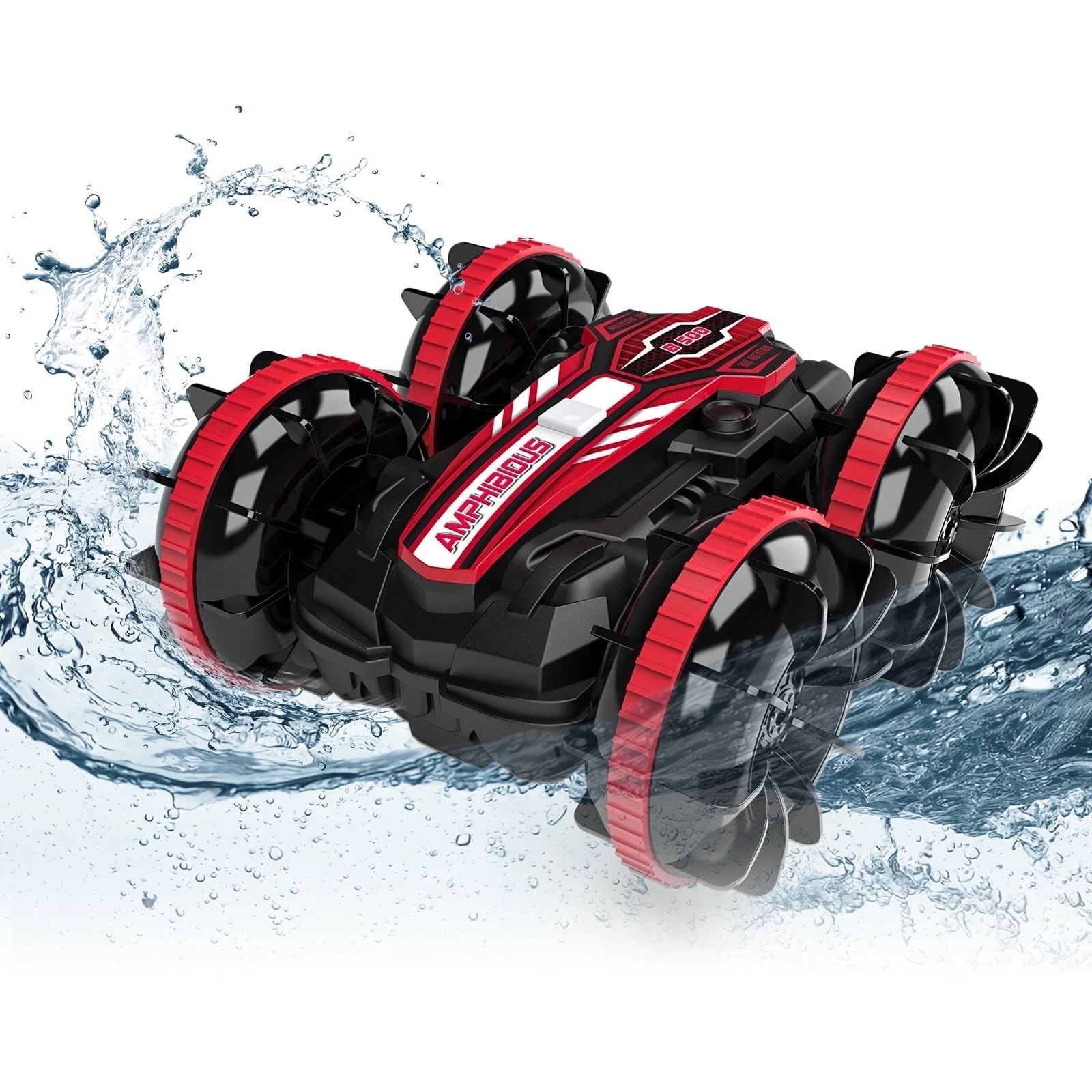 VILINICE Remote Control Car, 4WD RC Car with Double-Sided Driving, Land Water 2 in 1 Stunt Car, Toy Car for Boys & Girls, Gifts for Kids, Red