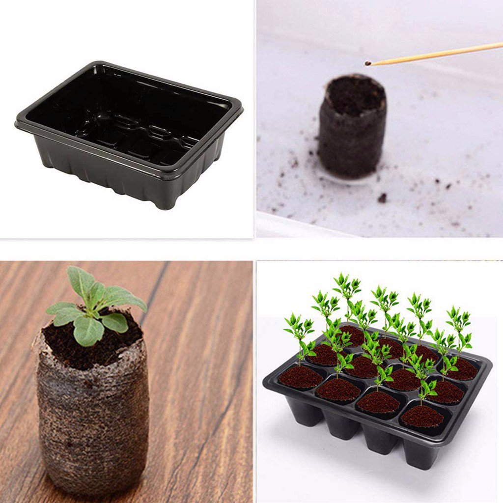 5 Pack 12 Cells Nursery Pots Seeds Starter Tray Insert Growing Box for Plants Propagation Home Garden Greenhouse Indoor Outdoor