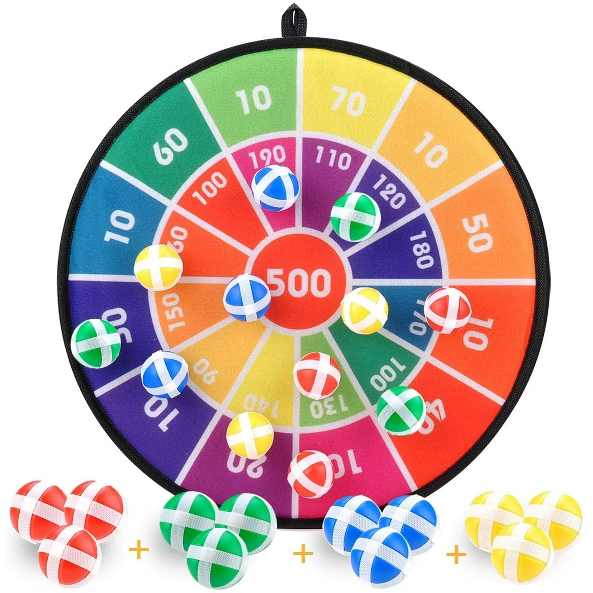 TiokMc Dart Board Game for Kids, Indoor & Outdoor Fun, Classic Backyard Toy with 16 Sticky Balls, Safe and Interactive Family Party Game for Boys, Girls, Teens Ages 3+