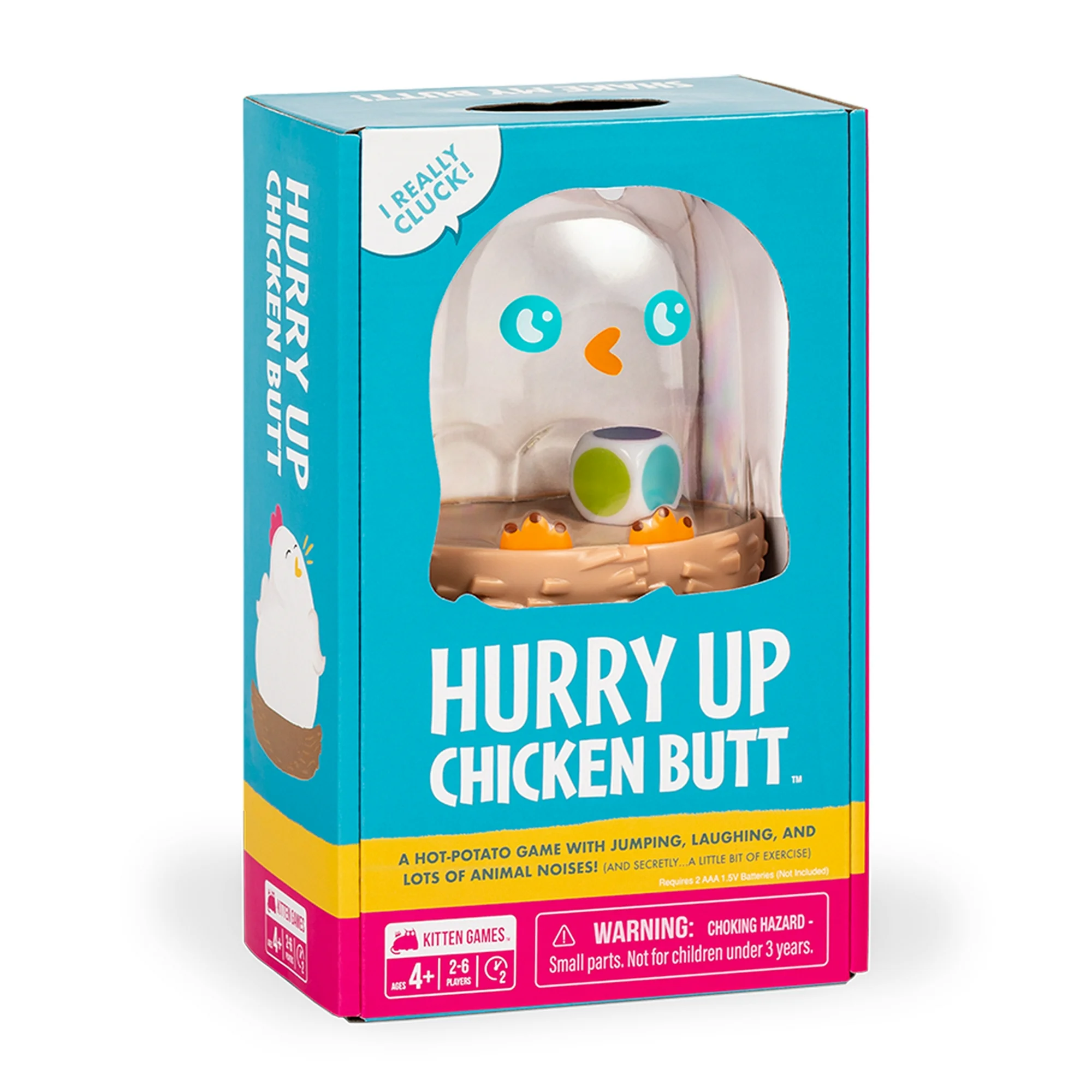 Exploding Kittens Hurry Up Chicken Butt 2-6 Players - Ages 4+ - 2 Minutes to Play - Hot Potato Style Card Game -Creative Kids Game, Perfect for Family Night Fun
