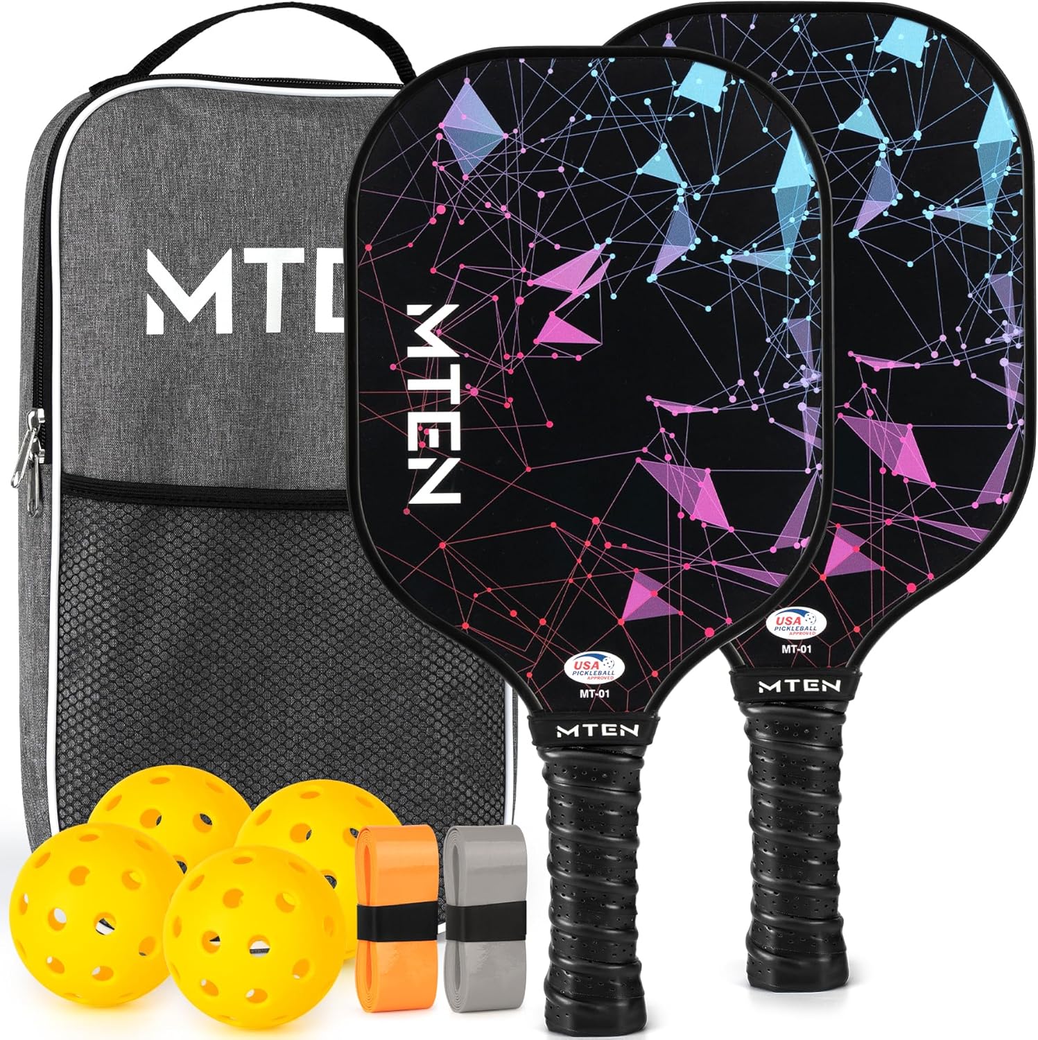 Pickleball Paddles Set of 2 or 4, or Single Paddle – USAPA Approved Fiberglass Surface Pickleball Rackets Set for Men & Women