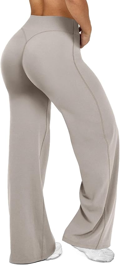 JGS1996 Wide Leg Yoga Pants Bottoms Straight Leg Leggings for Women High Waist Stretch Booty Casual Gym Workout Sweatpants