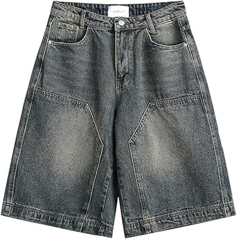 Streetwear Baggy Summer Jorts Y2K Shorts Dark wash Jorts Denim Bermuda Shorts