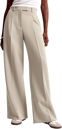 NIMIN Women Wide Leg Pants High Waisted Business Casual Work Trousers Dressy Pants with Pockets
