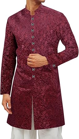 Runcati Mens Kurta Sherwani Coats Kaftan Indian Ethnic Royal Suits Mandarin Collar Wedding Festive Party Blazer