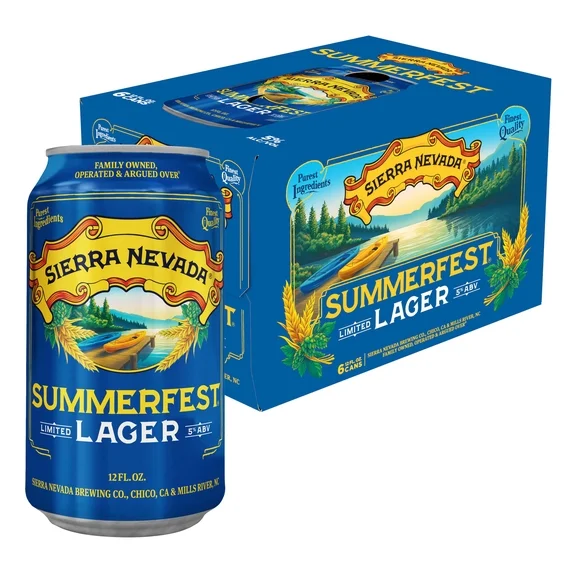Sierra Nevada Summerfest Lager Craft Beer, 6 Pack, 12 fl oz Aluminum Cans, 5.0% ABV