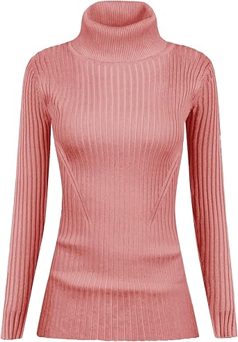 v28 Turtleneck Ribbed Sweaters for Women Cute Sexy Knitted Warm Fitted Sweater