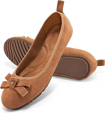 Ecetana Womens Ballet Flats Shoes: Comfortable Dressy Foldable Flats Casual Slip On Walking Loafers Office Work Shoes for Business