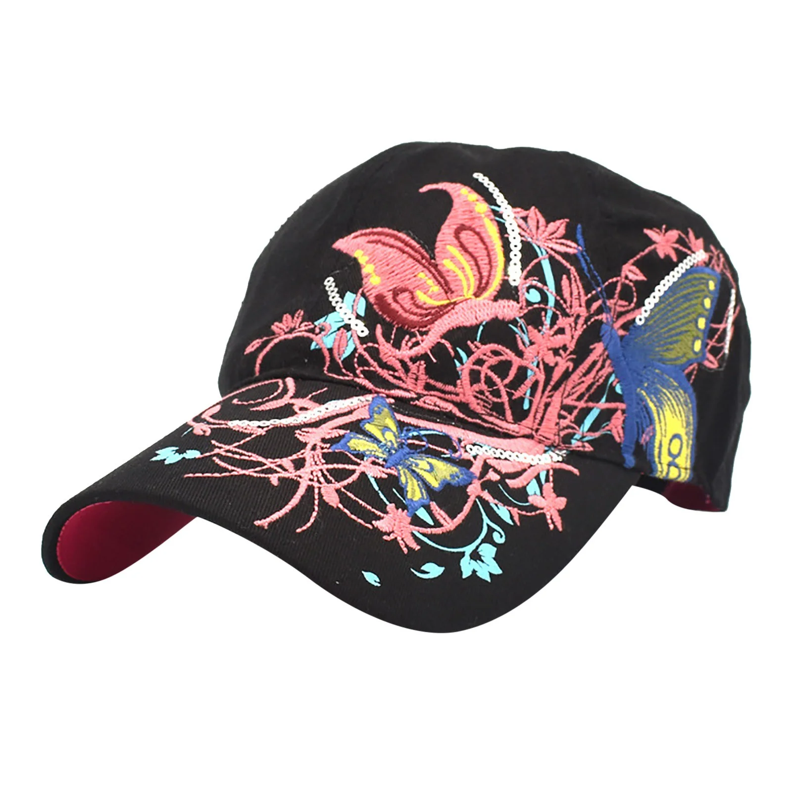 Baberdicy Hat Big Deal Women's Hat Butterfly Embroidery Baseball Cap Duck Cap Fashion Trend Sun Visor Clearance!