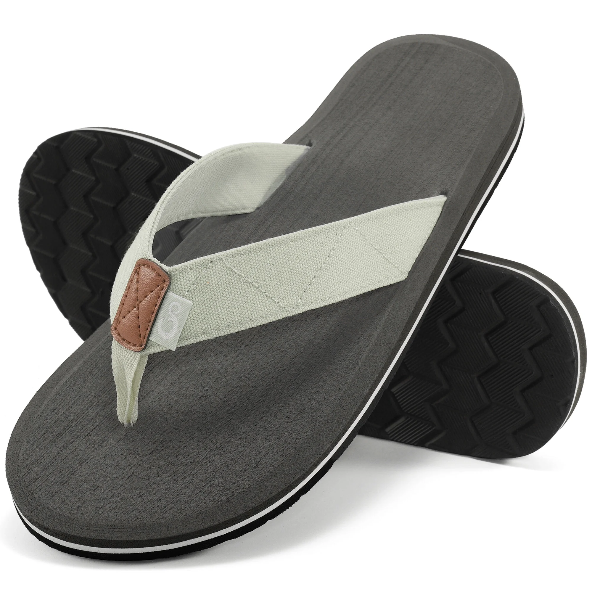 Ecetana Men's Flip Flops Beach Thong Sandals Comfortable Outdoor Slippers