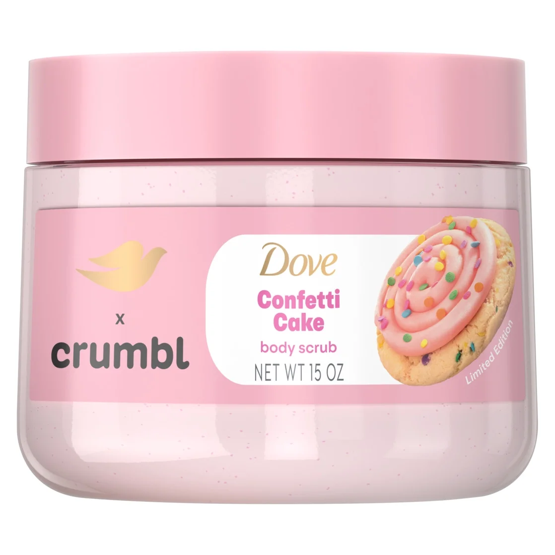 Dove Crumbl Limited Edtion Body Scrub Confetti Cake, 15 oz