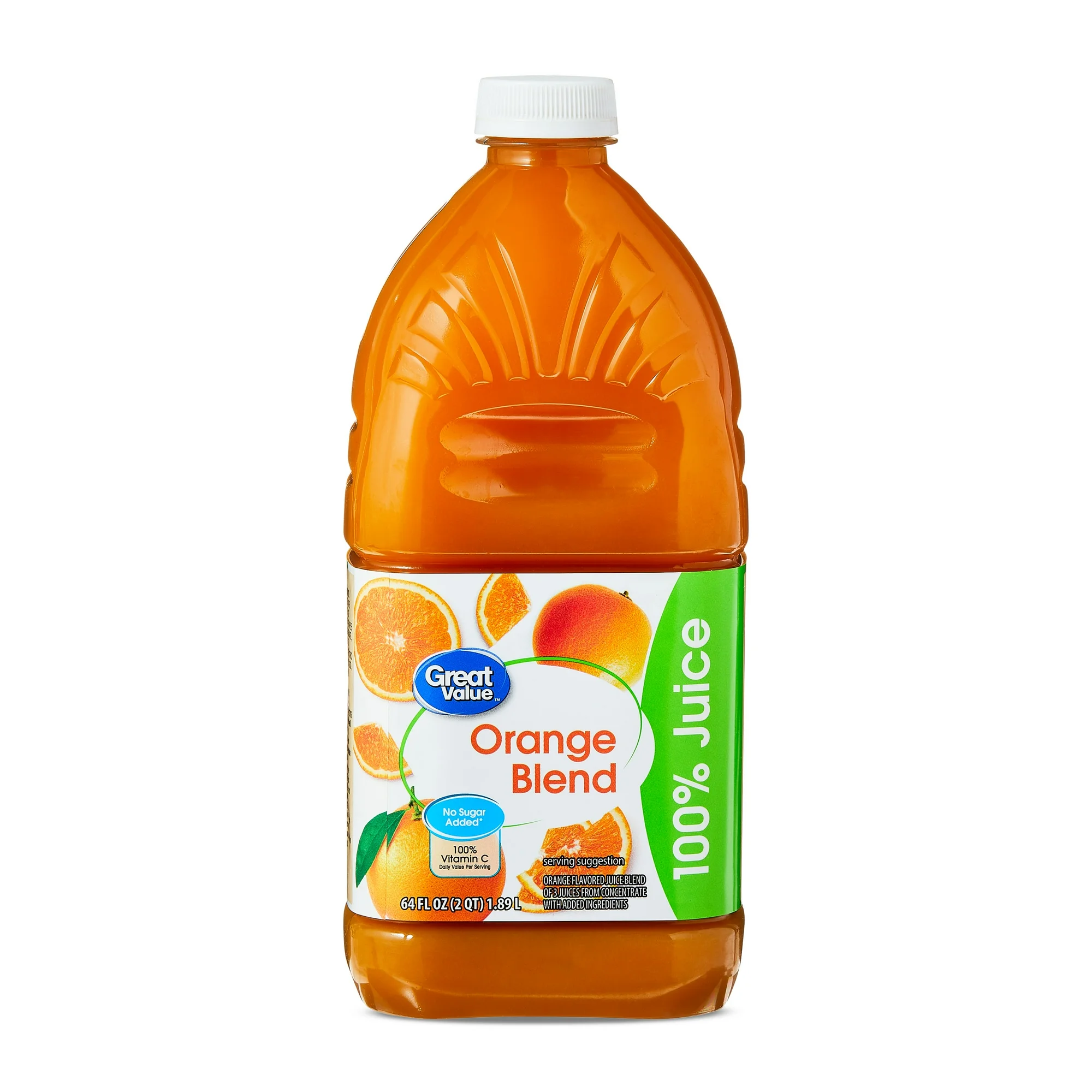 Great Value 100% Juice Orange Blend, 64 fl oz