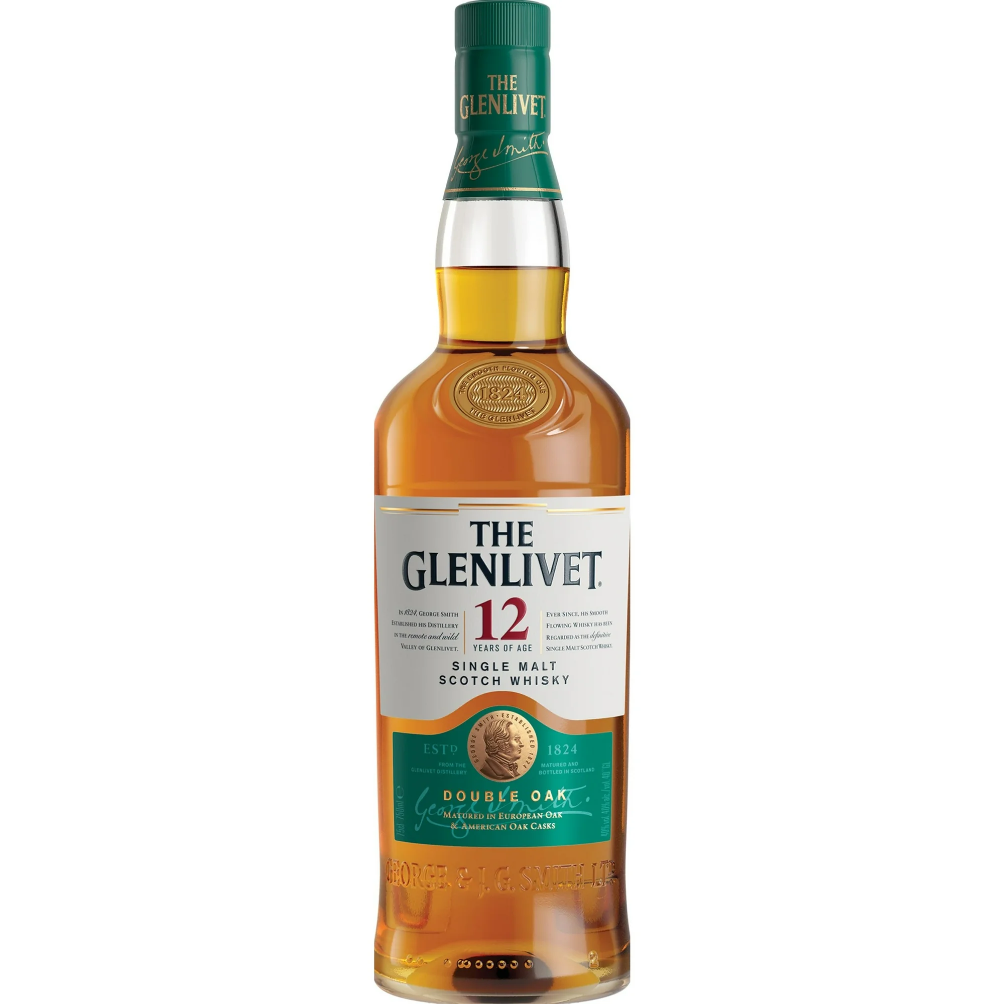 The Glenlivet 12 Year Old Single Malt Scotch Whisky, 750 ml Bottle, 40% ABV