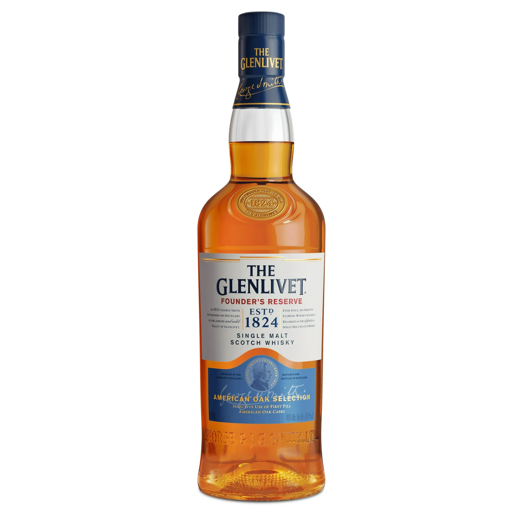 The Glenlivet Founder's Reserve Single Malt Scotch Whisky, 750 ml Bottle, 40% ABV