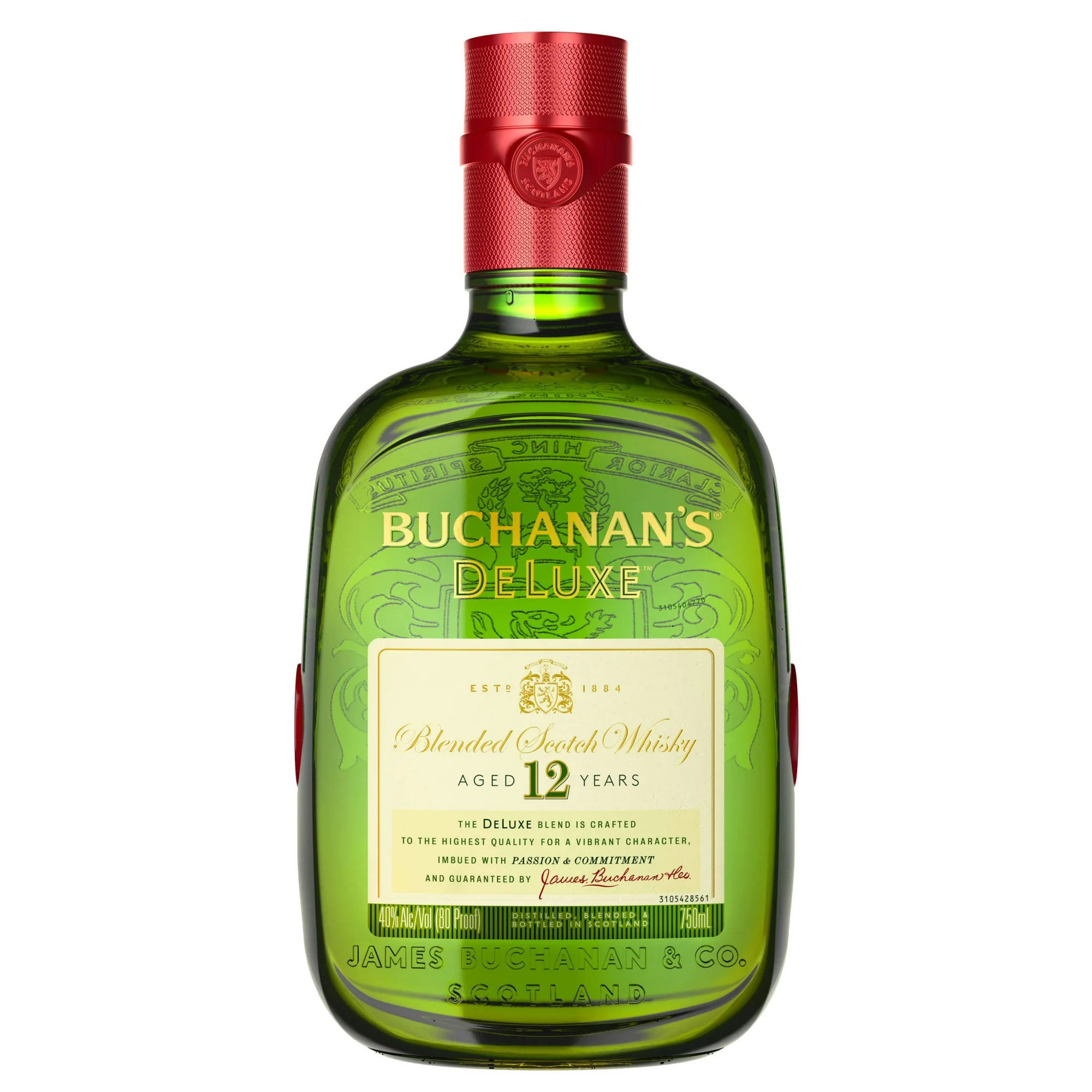 Buchanan's DeLuxe Aged 12 Years Blended Scotch Whisky, 750 mL, 40% ABV