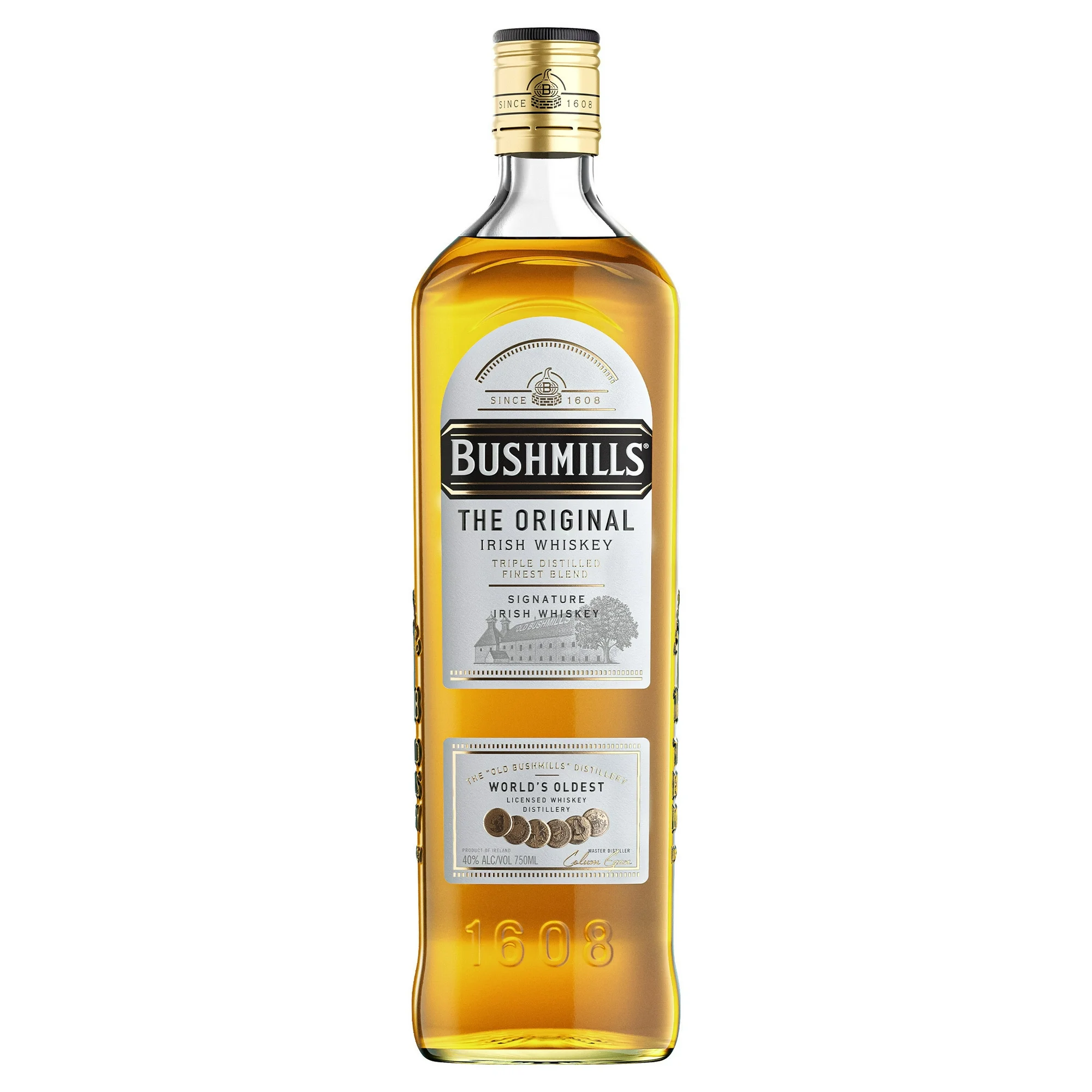 Bushmills Original Irish Whiskey, 750 ml Glass Bottle, 40% ABV