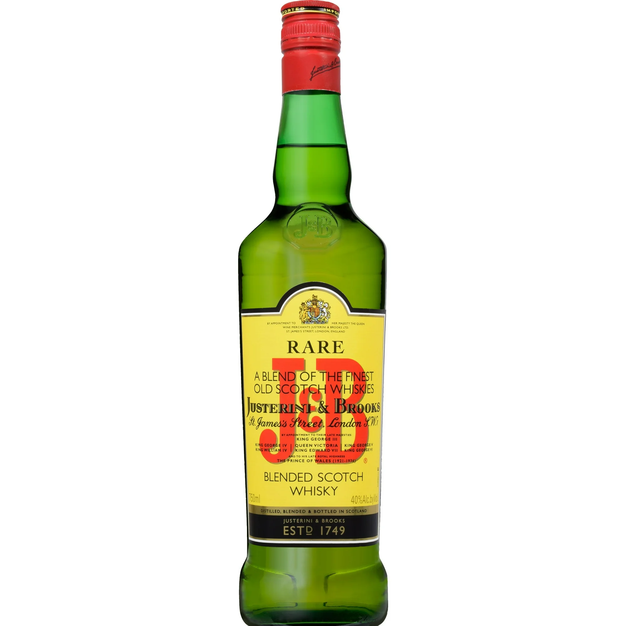 J&B Rare Blended Scotch Whisky, 750 mL, 40% ABV