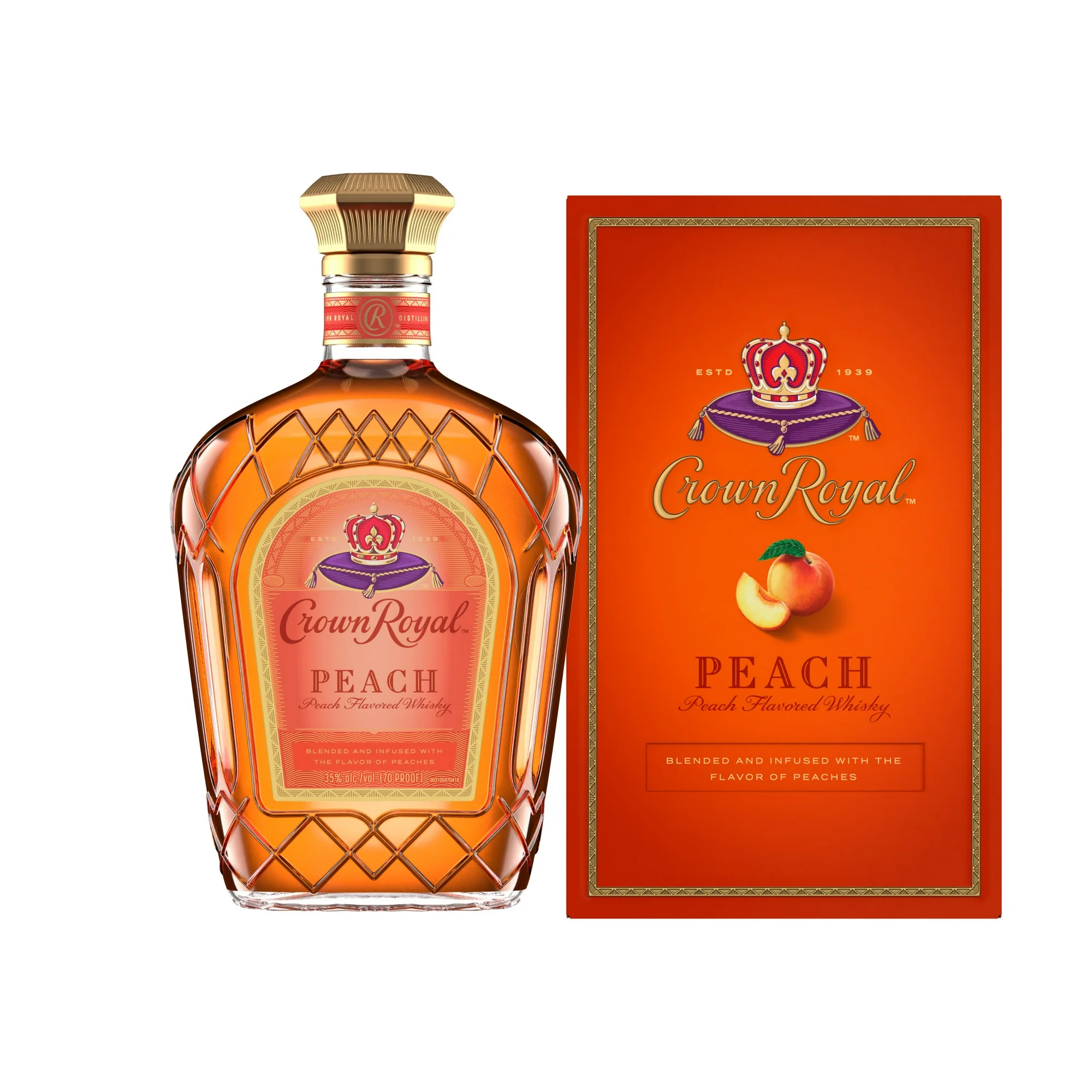 Crown Royal Peach Flavored Whisky, 750 mL, 35% ABV