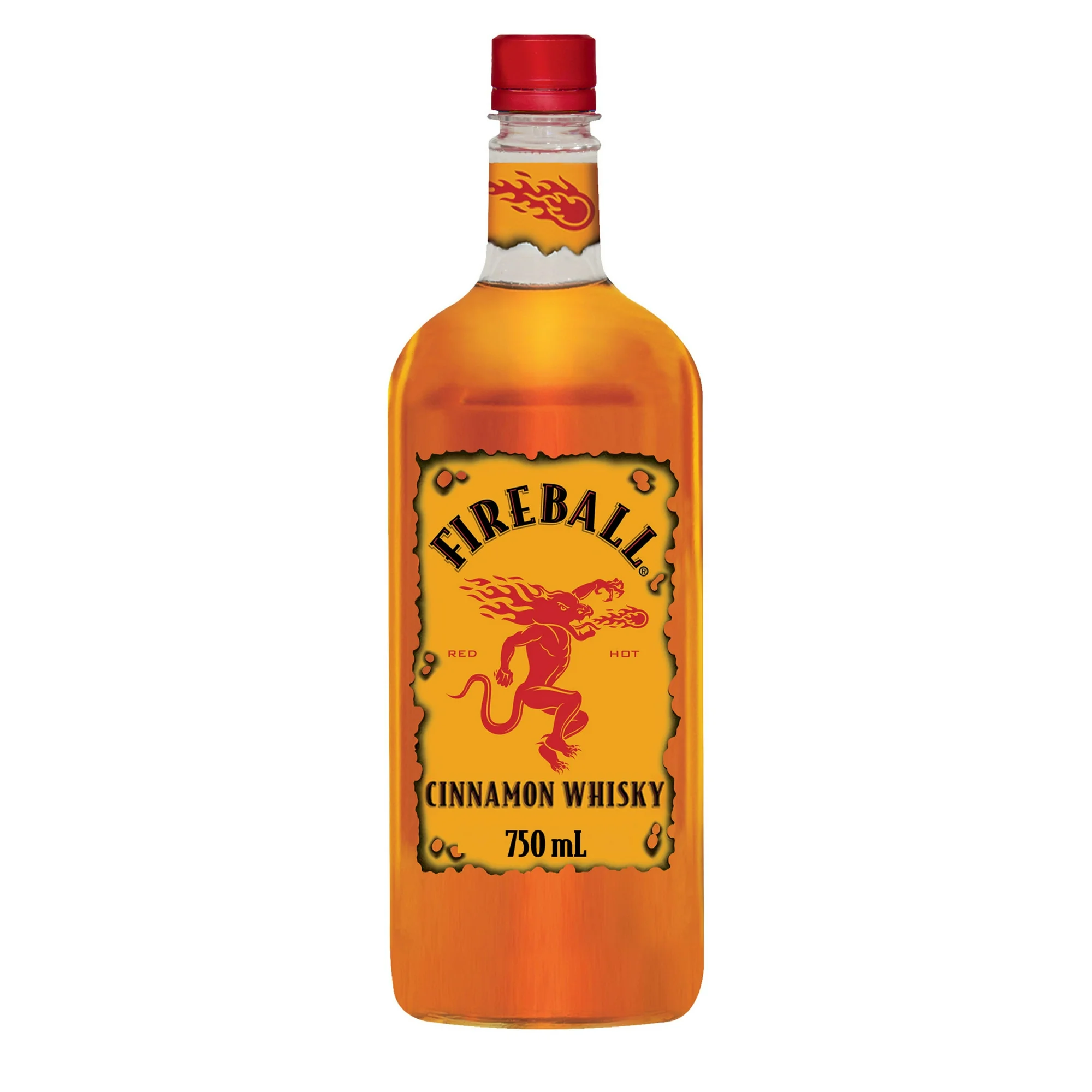 Fireball Cinnamon Whiskey, 750ml Plastic Bottle, 33% Alcohol