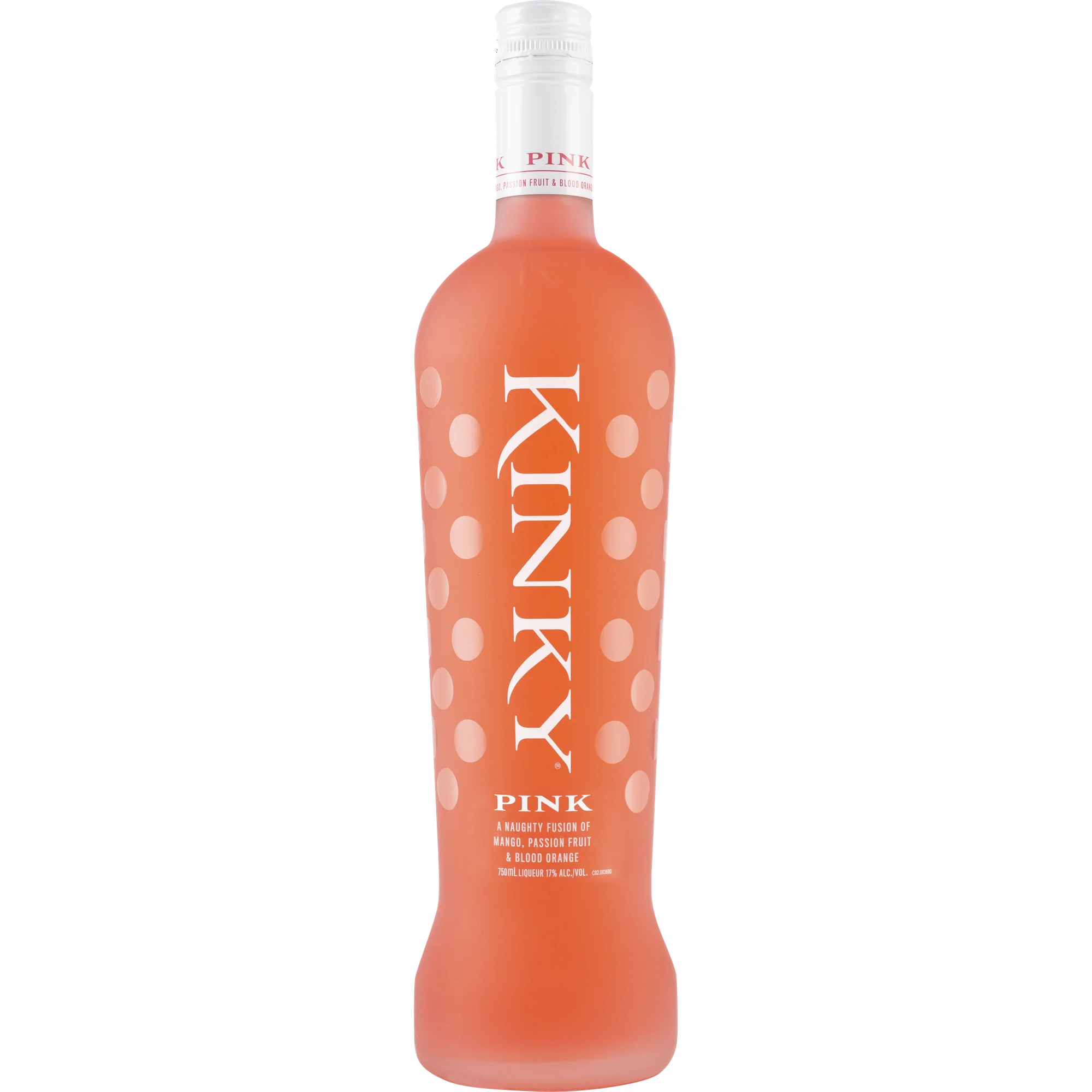Kinky Liqueurs Pink Vodka with Mango, Blood Orange, Passion Fruit, 750ml Glass Bottle, 34 Proof
