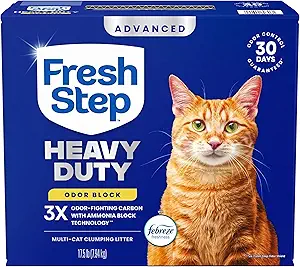Fresh Step Heavy Duty Odor Block Advanced Multi Cat Clumping Litter with Febreze, 17.5 lb (Package May Vary)