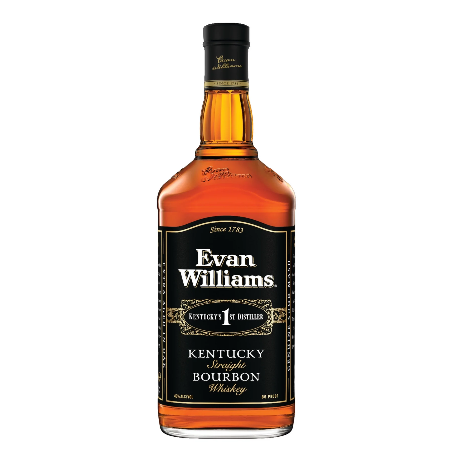 Evan Williams Black Label Straight Bourbon, 1.75 L Bottle, 43.0% ABV
