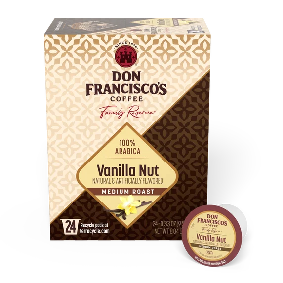 Don Francisco's Coffee Vanilla Nut Medium Roast Coffee Pods 24 Count 100% Arabica