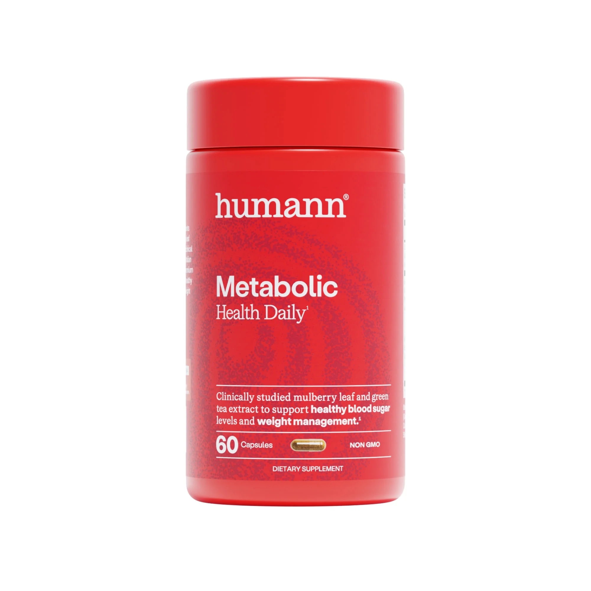 Humann Metabolic Health Daily, Triple-Action Blood Sugar & Glucose Support, Mulberry Leaf Extract & Green Tea Extract Phytosome, Metabolic Balance Supplement, Plant-Based Non-GMO, 60 Capsules