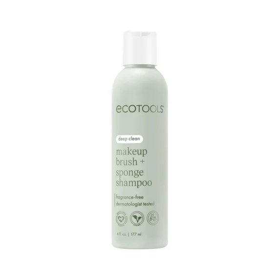 EcoTools Makeup Brush + Sponge Shampoo, Makeup Brush Cleaner, 6 fl.oz./ 177 ml, 1 Count