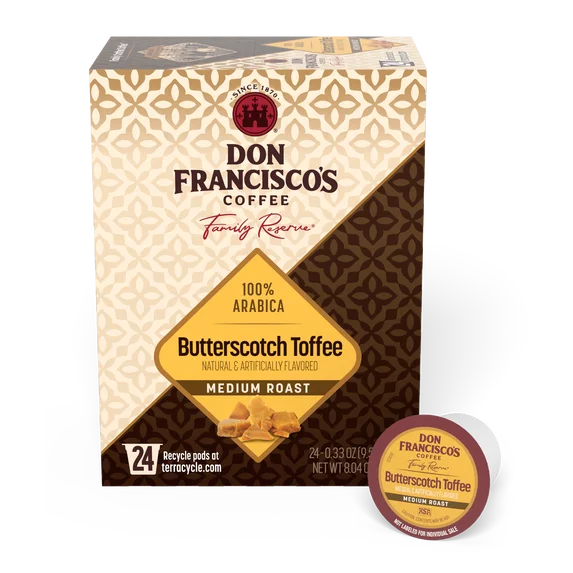 Don Francisco's Butterscotch Toffee Medium Roast Coffee, 24 Single-Serve K-Cup Pods