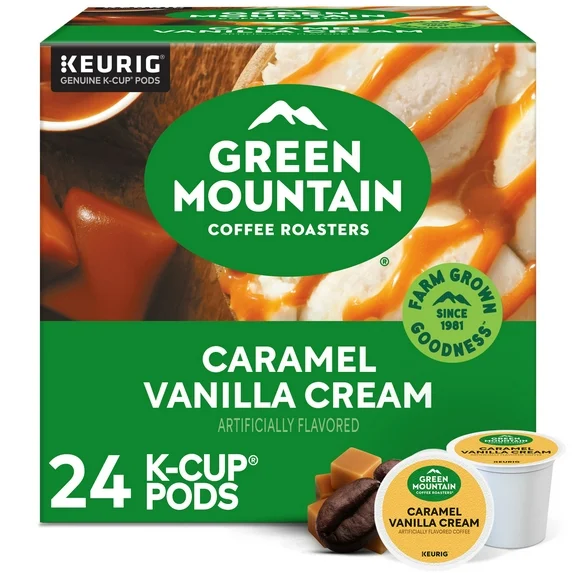 Green Mountain Coffee Roasters, Caramel Vanilla Cream Light Roast K-Cup Coffee Pods, 24 Count