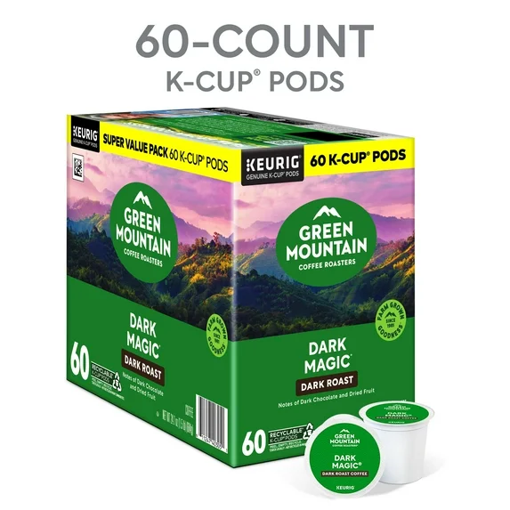 Green Mountain Coffee Roasters, Dark Magic Dark Roast K-Cup Coffee Pods, 60 Count