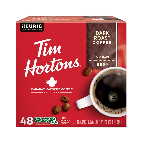 Tim Hortons Dark Roast Single Serve Coffee Pods, 48ct