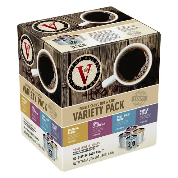 Victor Allen's Coffee Favorites Variety Pack, 200 Count, Single Serve Coffee Pods for Keurig K-Cup Brewers